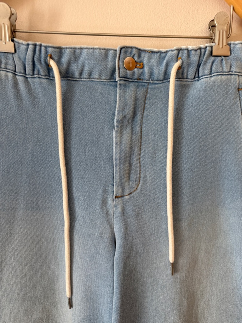 Pilcro Denim Knit Pull on High Rise Wide Leg Jeans Size S - Picture 5 of 8